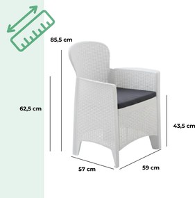 I.P.A.E-Progarden Set de grădină TREE, 3 piese, albă