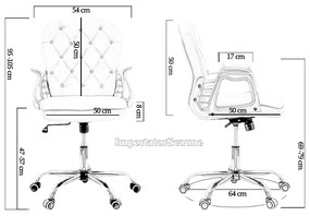 Scaun de birou din catifea elegant OFF 437 roz