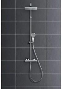 Coloana de dus cu baterie termostatata, Hansgrohe Vernis Shape, negru mat, 26286670