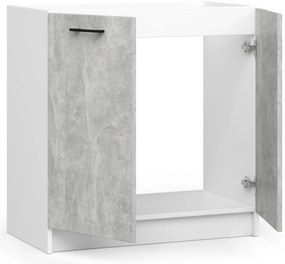 Dulap inferior de bucătărie Ozara S80ZL (alb + beton). 1071077
