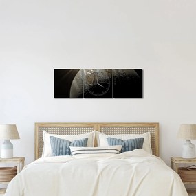 Tablou cu planetă în cosmos (cu ceas) (90x30 cm)