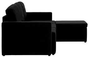 Canapea extensibila modulara cu 3 locuri, negru, textil Negru