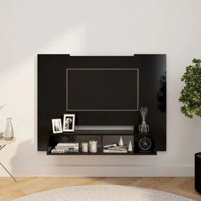808288 vidaXL Comodă TV de perete, negru, 120x23,5x90 cm, PAL