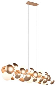 Lustră alb-auriu cu abajur din sticlă Bubble – Trio Select