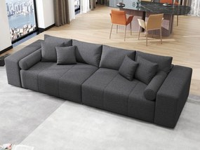 Canapea extensibilă dumonde cu ladă de depozitare si sezut confortabil din spuma high-density, Marbela Enjoy Grafit XXL 295x100 cm