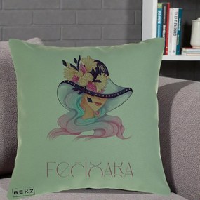 Perna Personalizata Zodie Fecioara, 40x40 cm, Verde, Husa Detasabila, Perna Inclusa, BEKZ®
