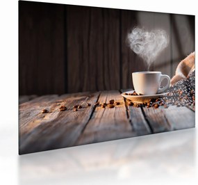 Tablou pe sticlă - Timp pentru cafea (70x50 cm)