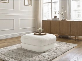 Taburet alb cu tapițerie din țesătură bouclé Leonore – Bobochic Paris