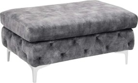 Taburete design Chesterfield, Catifea, Gri inchis, MODERN BAROCK