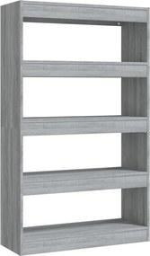 vidaXL Bibliotecă/Separator cameră, gri sonoma, 80x30x135 cm, PAL