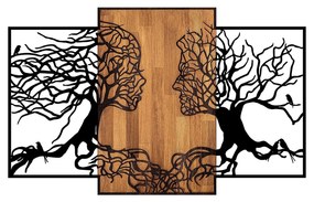Decoratiune de perete lemn Tree Love - 312, Negru, 3x79x125 cm