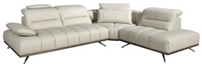 Coltar LUX design italian cu sezlong dreapta Cowhide gri deschis