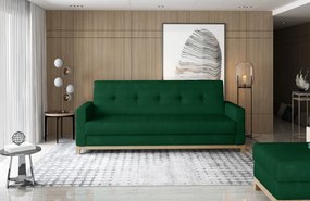 Canapea tapitata, extensibila, cu spatiu pentru depozitare, 216x93x104 cm, Selene 01, Eltap (Culoare: Verde / Kronos 19)