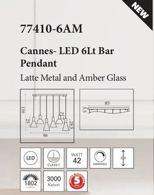 Lustra cu 6 pendule LED Cannes