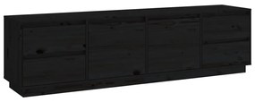 814323 vidaXL Comodă TV, negru, 176x37x47,5 cm, lemn masiv de pin