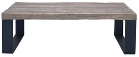 Masuta de cafea, natur, din lemn de stejar si metal, 127 cm, Alpha