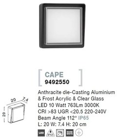 Aplica pentru iluminat exterior IP65 CAPE