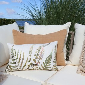 Fata de perna off white, din bumbac, model floral, 50x30cm, Aix