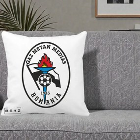 Perna Personalizata Gaz Metan Medias 1945 Fotbal, 40x40 cm, Alba Mata, Husa Detasabila, Perna Inclusa, BEKZ®