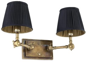 Aplica de perete dubla up or down, alama vintage/ abajur negru, Wentworth