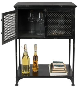 Dulap vinotecă negru din metal 60x81 cm Denver – Dutchbone