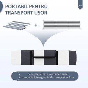 Outsunny Paravan de Plajă Pliabil din Poliester 540x150 cm Gri | Aosom Romania