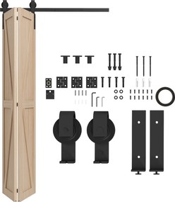 HOMCOM Set pentru Ușă Glisantă din Oțel Carbonat Negru 122x0.5x4 cm | Aosom Romania
