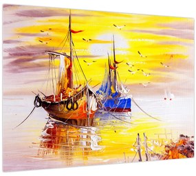 Tablou - Pictură barcă (70x50 cm)