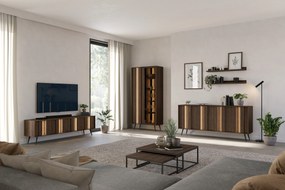 Comodă TV Flaro 184 cm cu iluminare - stejar dunin