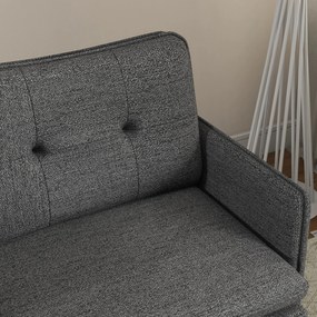 HOMCOM Fotoliu scandinav cu spătar capitonat cu trecere în material 76 x 68 x 80 cm gri și picioare din metal negru și auriu | Aosom Romania