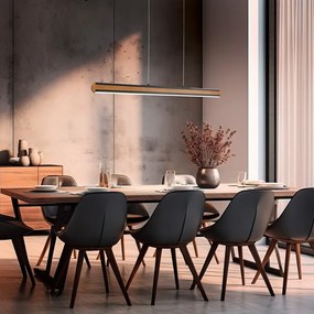 Lustră neagră/în culoare naturală LED Deacon – Trio