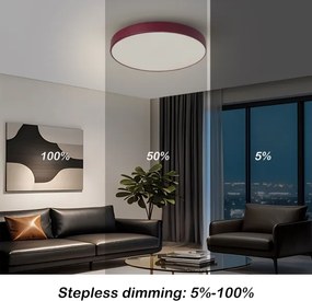 Brilagi-LED Plafonieră LED POOL, dimmabilă, 48W/230V, 3000-6000K, 40 cm, burgund + telecomandă