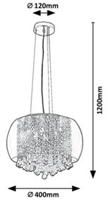 Lustră de cristal pe cablu Rabalux 6xG9/40W/230V