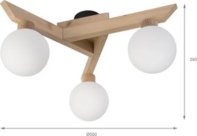 Lustră aplicată ANTONIO 3xG9/5W/230V stejar/alb