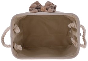 TEMPO-KONDELA MOLIS, coşuri din stofă cu mânere, set 2 buc., bej/maro