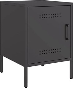 vidaXL Noptieră, negru, 36x39x50,5 cm, oțel