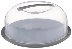 Platou cu capac 5FIVE, rotund, gri, plastic, 28x11 cm