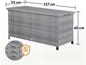 Deuba Cutie de depozitare cu roți 370 L - gri