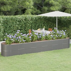 vidaXL Strat înălțat grădină gri 440x80x68cm oțel galvanizat