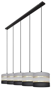 Lustră pe cablu HELEN 5xE27/15W/230V neagră/gri/aurie