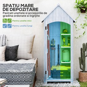 Outsunny Magazie de Scule de Gradina din Lemn Impermeabila cu Usi si Rafturi, 77.5x54.2x179.5 cm | Aosom Romania