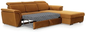 Canapea de colț cu funcție de dormit Milanos Mini Right - galben Monolith 48