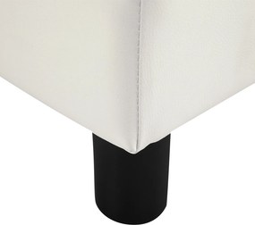 HOMCOM Taburet dreptunghiular tapițat cu piele ecologică albă, ideal pentru living și hol, 40x30x24 cm | Aosom Romania