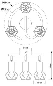Spot XARA 3xE14/40W/230V Globo 54802S-3AB
