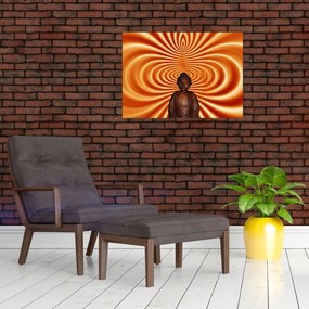 Tablou pe sticlă cu statuie mică (70x50 cm)