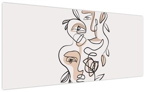 Tablou - Line art facials (120x50 cm)