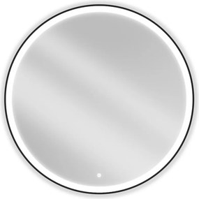 Mexen Esso oglindă de baie iluminată, rotundă 100 cm, LED 6000K, anti-aburire, ramă neagră - 9825-100-100-611-70