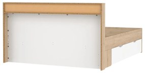 Pat matrimonial în culoare naturală cu aspect de lemn de stejar cu spațiu de depozitare fără somieră 160x200 cm Ikast – Tvilum