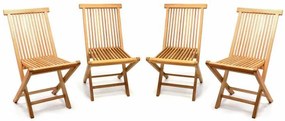 Set de 4 buc.- scaun pliant de grădină DIVERO-lemn de tec
