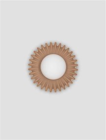 Aplica decorativa ceramica caramel, sticla alb, PETEL